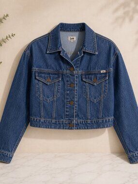 💙 Lee Women's Cropped Dark Wash Denim Jacket ✨